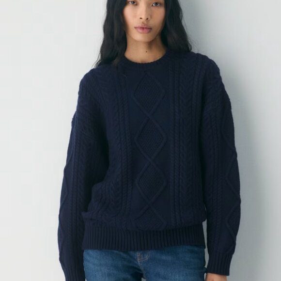 Aritzia Sweaters - NWT Aritzia Heritage Merino Wool Crew Sweater Admiral XS